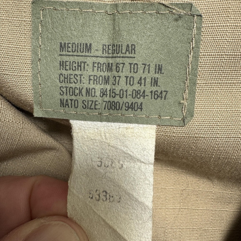 Brigade Quartermasters Jacket Mens Medium Beige Combat Cloth Military Field - Picture 5 of 10